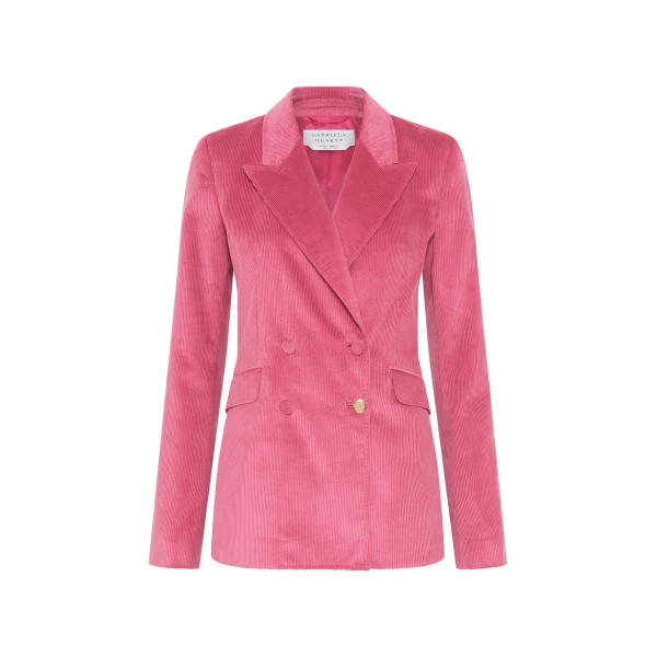 Gabriela Hearst Angela Blazer in Fuchsia Sea Island Cotton Corduroy, view 6