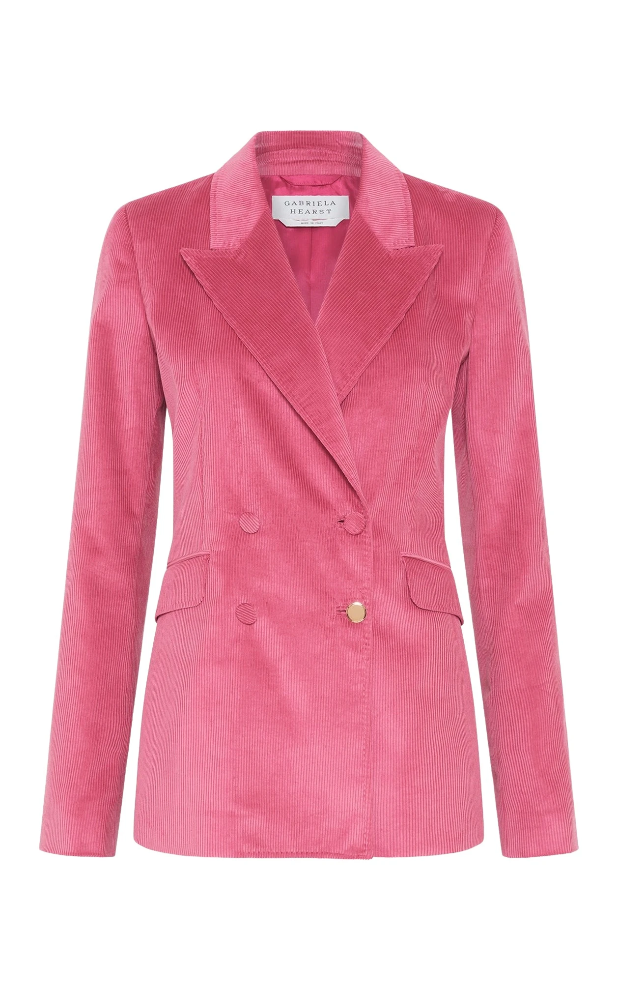 Gabriela Hearst Angela Blazer in Fuchsia Sea Island Cotton Corduroy