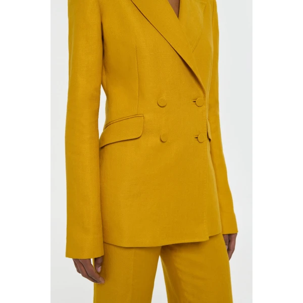 Gabriela Hearst Angela Blazer in Golden Birch Linen Twill, view 5