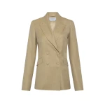 Gabriela Hearst Angela Blazer in Hay Virgin Wool Silk with Linen