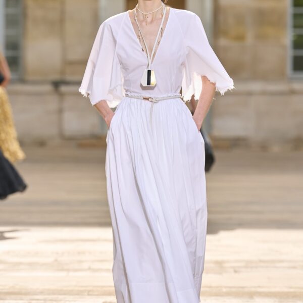 Gabriela Hearst Ansel Midi Dress in White Sea Island Cotton, view 2
