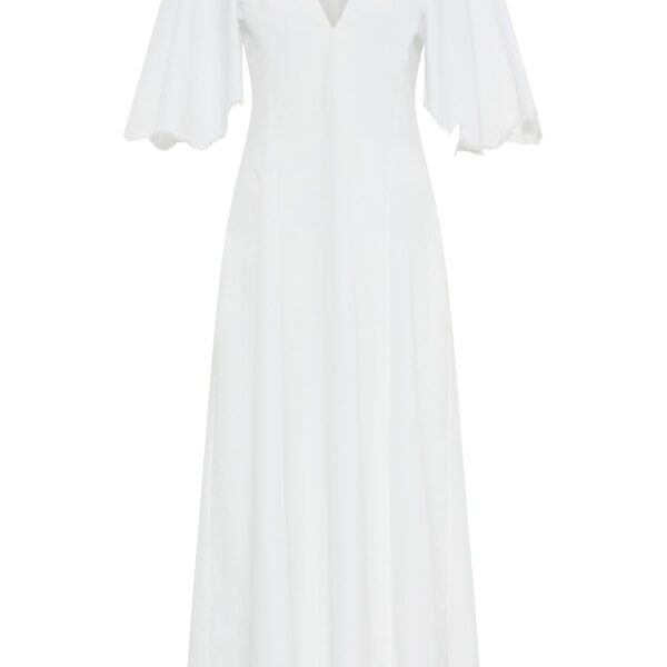 Gabriela Hearst Ansel Midi Dress in White Sea Island Cotton, view 6