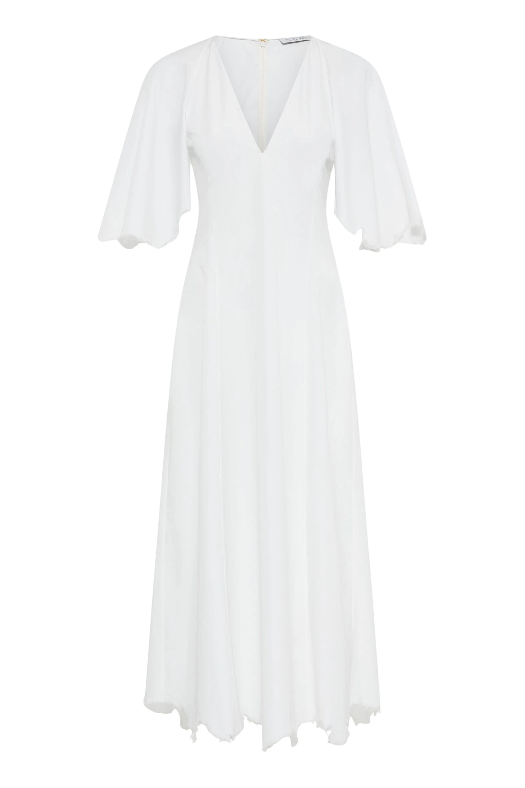 Gabriela Hearst Ansel Midi Dress in White Sea Island Cotton