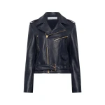 Gabriela Hearst Anton Biker Jacket in Dark Navy Textured Leather Gabriela Hearst Anton Biker Jacket in Dark Navy Textured Leather