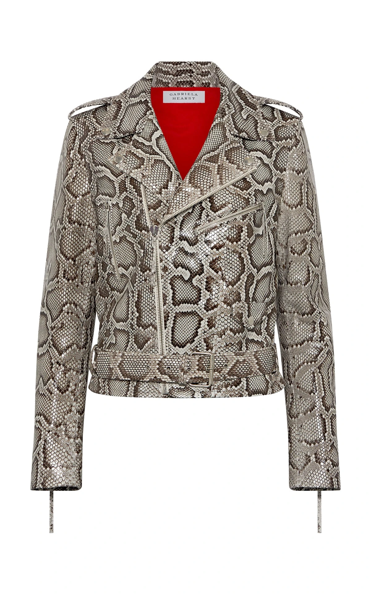 Gabriela Hearst Anton Biker Jacket in Greyscale Inversa™ Snakeskin Gabriela Hearst Anton Biker Jacket in Greyscale Inversa™ Snakeskin