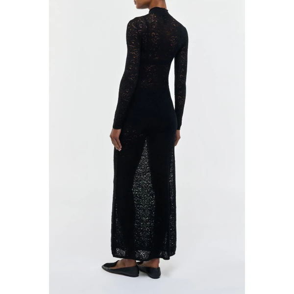 Gabriela Hearst Anya Knit Maxi Dress in Black Merino Wool Cashmere, view 4