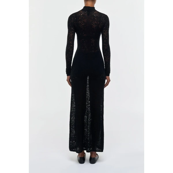 Gabriela Hearst Anya Knit Maxi Dress in Black Merino Wool Cashmere, view 5