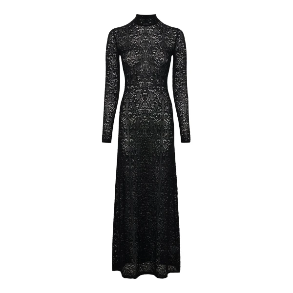 Gabriela Hearst Anya Knit Maxi Dress in Black Merino Wool Cashmere, view 6