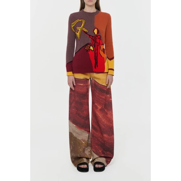 Gabriela Hearst Arcana Knit Sweater in Fire Multi Cashmere, view 2