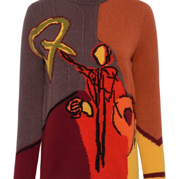 Gabriela Hearst Arcana Knit Sweater in Fire Multi Cashmere, view 6