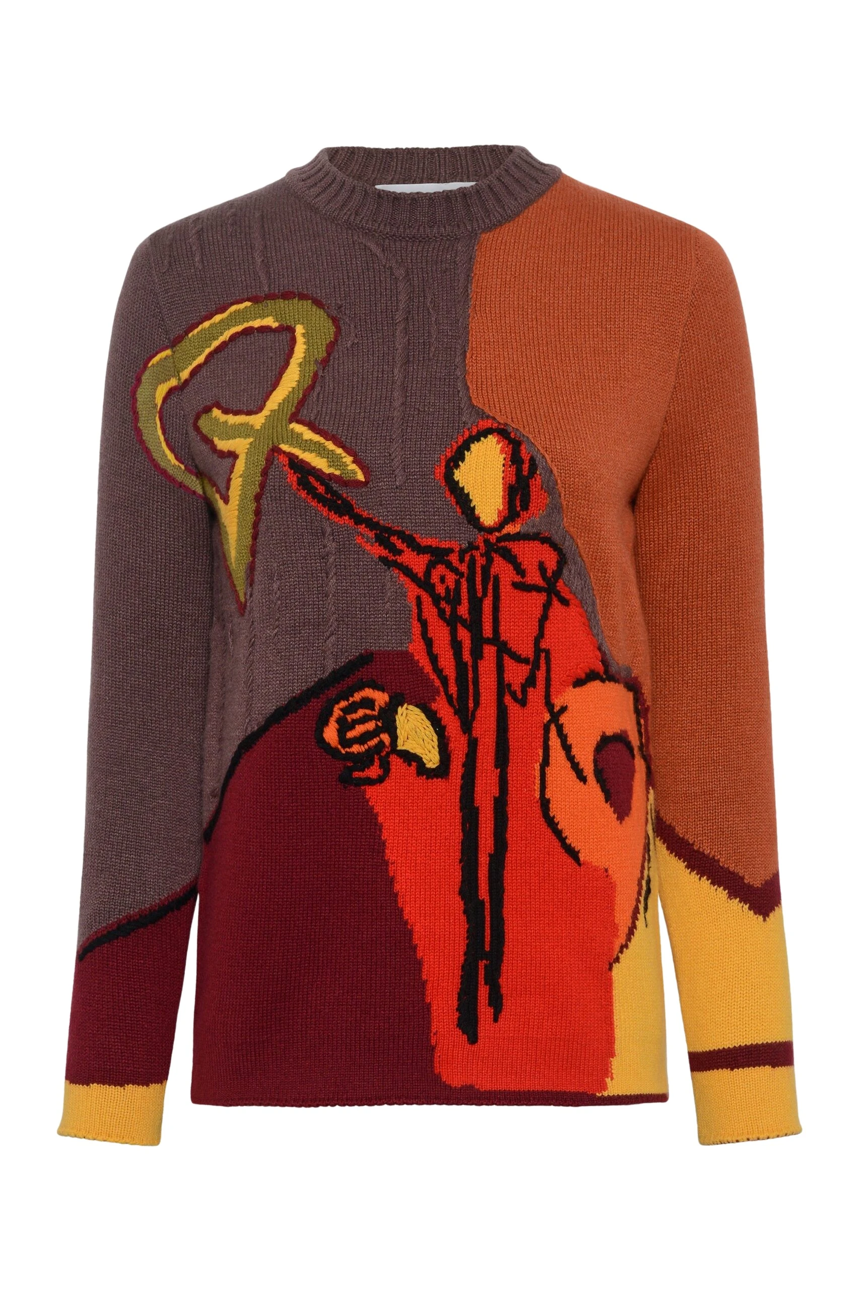 Gabriela Hearst Arcana Knit Sweater in Fire Multi Cashmere
