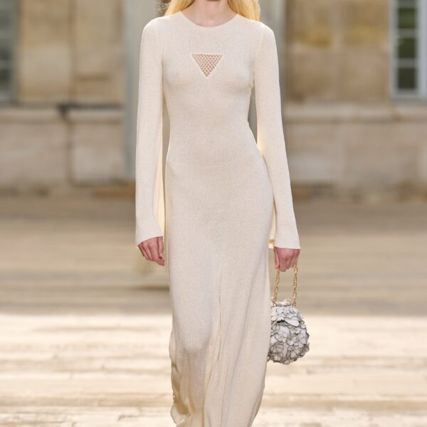 Gabriela Hearst Arisen Knit Maxi Dress in Off White Mulberry Silk, view 2