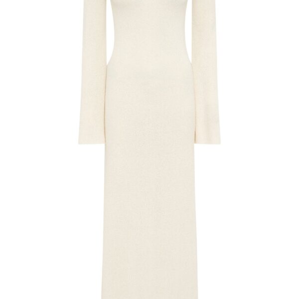 Gabriela Hearst Arisen Knit Maxi Dress in Off White Mulberry Silk, view 6