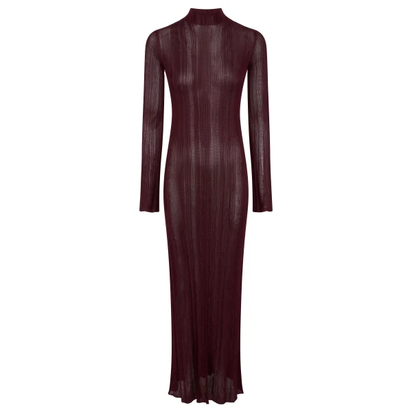 Gabriela Hearst Atira Knit Maxi Dress in Bordeaux Silk, view 6