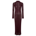 Gabriela Hearst Atira Knit Maxi Dress in Bordeaux Silk