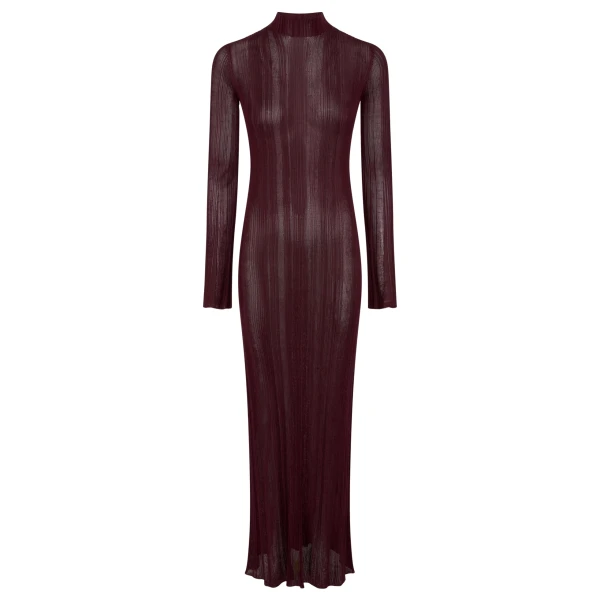 Gabriela Hearst Atira Knit Maxi Dress in Bordeaux Silk