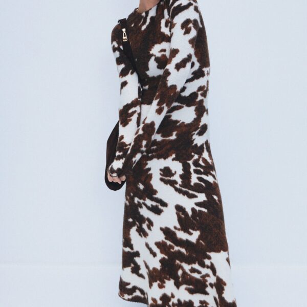 Gabriela Hearst Atticus Knit Maxi Dress in Ivory Cognac Multi Cashmere, view 2