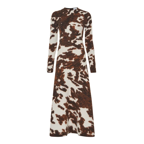 Gabriela Hearst Atticus Knit Maxi Dress in Ivory Cognac Multi Cashmere, view 6