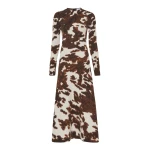 Gabriela Hearst Atticus Knit Maxi Dress in Ivory Cognac Multi Cashmere