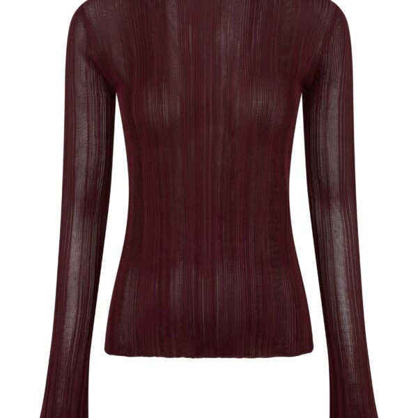 Gabriela Hearst Aveda Knit Mockneck Sweater in Bordeaux Silk, view 6