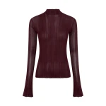 Gabriela Hearst Aveda Knit Mockneck Sweater in Bordeaux Silk