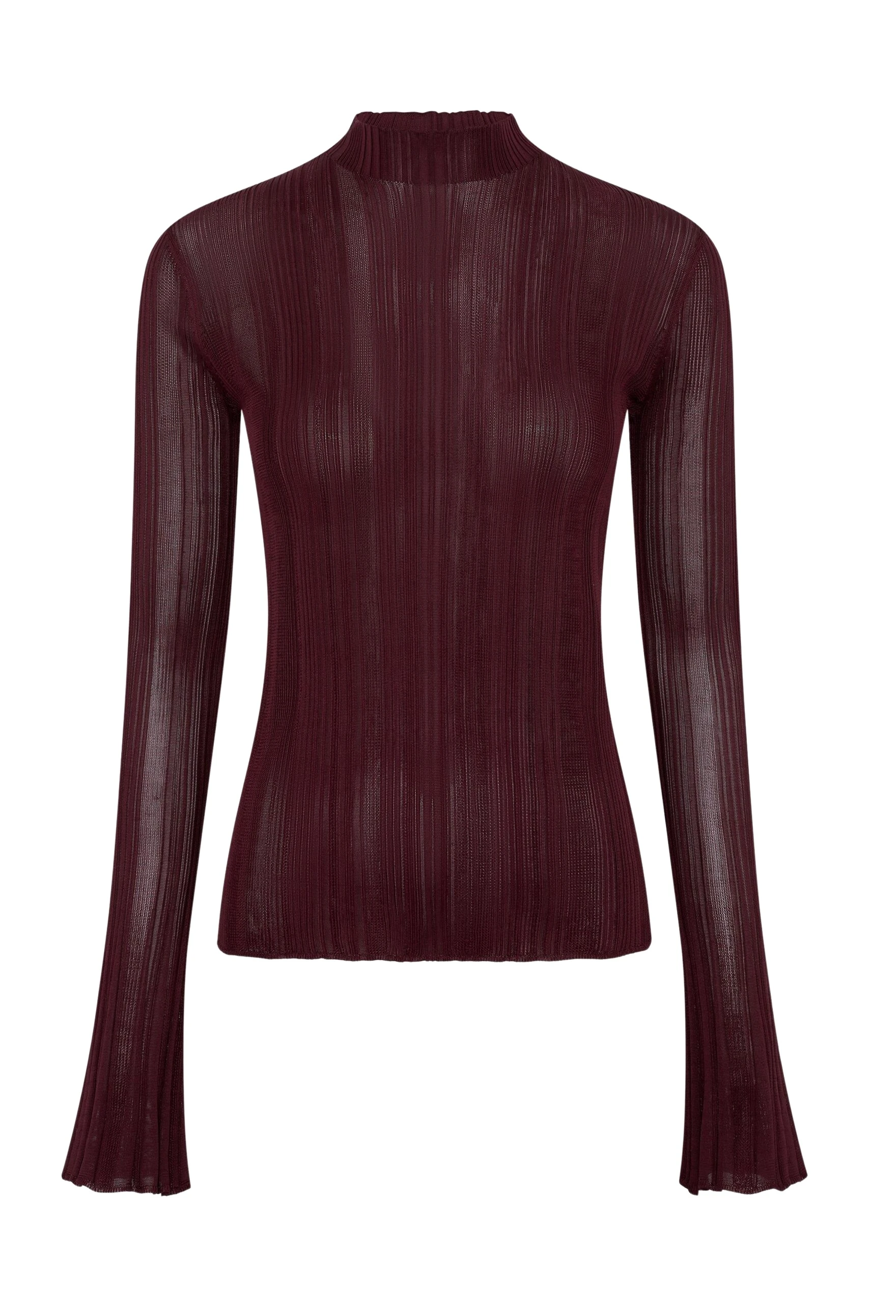 Gabriela Hearst Aveda Knit Mockneck Sweater in Bordeaux Silk