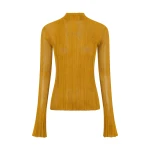 Gabriela Hearst Aveda Knit Mockneck Sweater in Golden Birch Silk