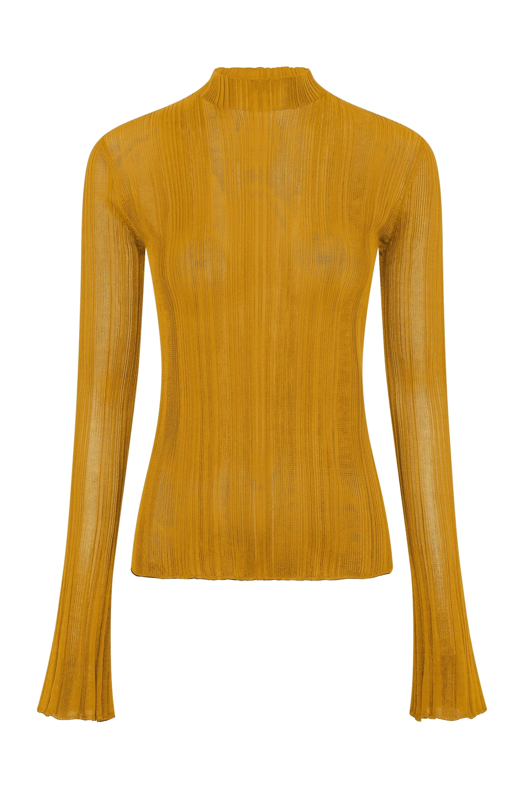 Gabriela Hearst Aveda Knit Mockneck Sweater in Golden Birch Silk