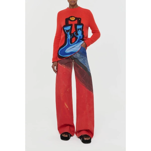 Gabriela Hearst Avichai Knit Sweater in Air Multi Cashmere, view 4