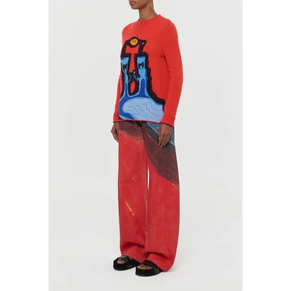 Gabriela Hearst Avichai Knit Sweater in Air Multi Cashmere, view 5