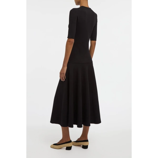 Gabriela Hearst Axis Knit T-Shirt in Black Merino Wool, view 4