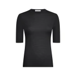 Gabriela Hearst Axis Knit T-Shirt in Black Merino Wool