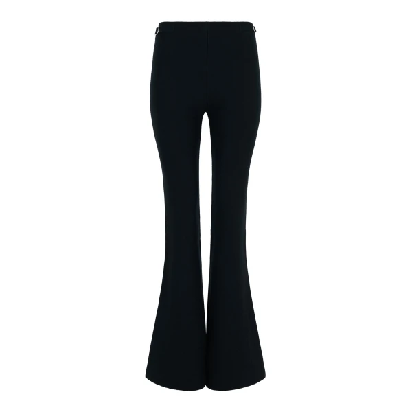 Gabriela Hearst Ayala Flare Cropped Knit Pant in Black Merino Wool Cashmere, view 2