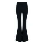 Gabriela Hearst Ayala Flare Cropped Knit Pant in Black Merino Wool Cashmere