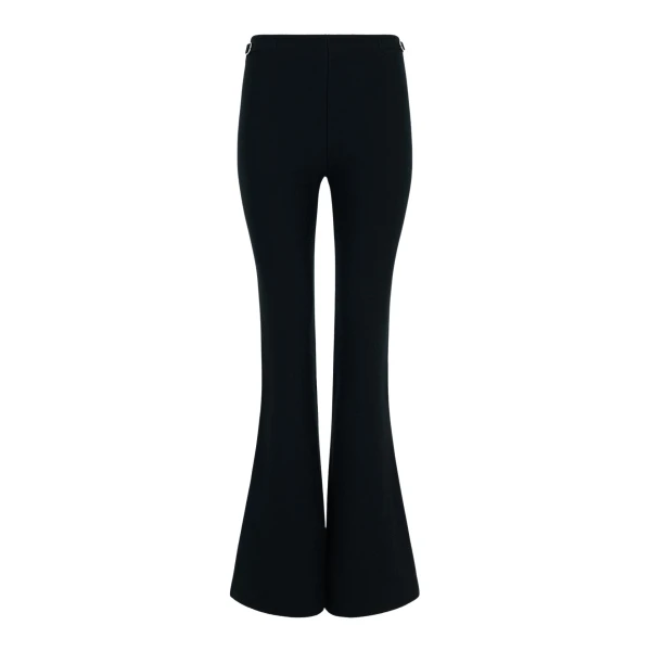 Gabriela Hearst Ayala Flare Cropped Knit Pant in Black Merino Wool Cashmere