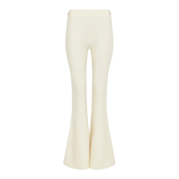 Gabriela Hearst Ayala Flare Cropped Knit Pant in Off White Merino Wool Cashmere, view 6