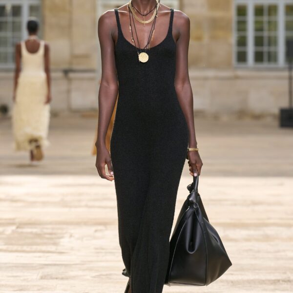 Gabriela Hearst Ayla Knit Maxi Dress in Black Mulberry Silk, view 2
