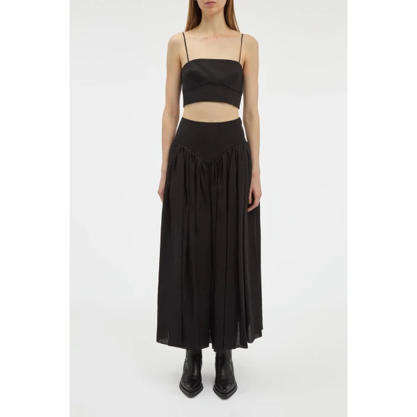 Gabriela Hearst Blazie Top in Black Aloe Linen, view 2