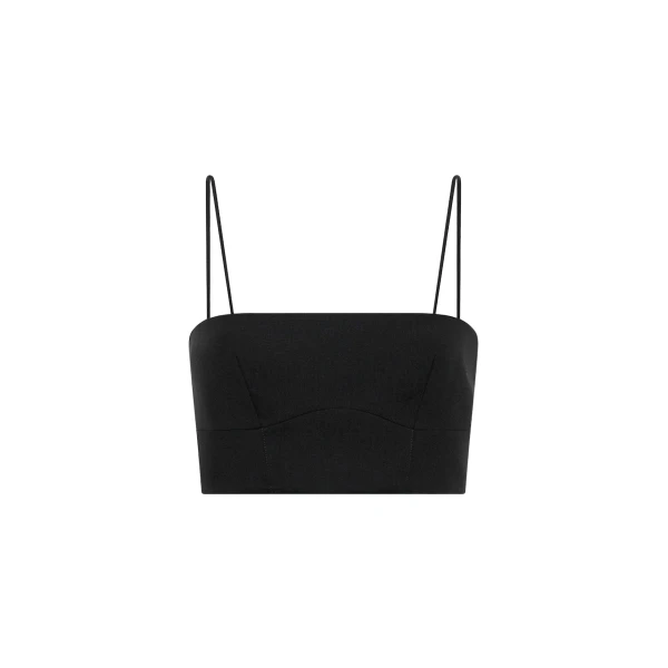 Gabriela Hearst Blazie Top in Black Aloe Linen