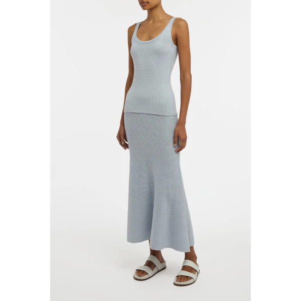 Gabriela Hearst Brigid Knit Tank Top in Light Blue Cashmere, view 3