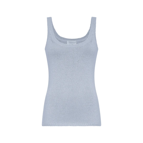 Gabriela Hearst Brigid Knit Tank Top in Light Blue Cashmere, view 6