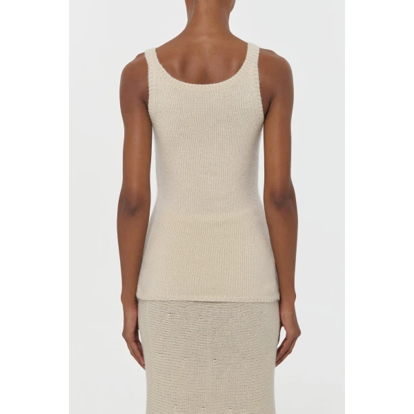 Gabriela Hearst Brigid Knit Tank Top in Off White Cashmere, view 4