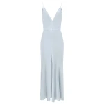 Gabriela Hearst Brigita Slip Dress in Light Blue Silk Satin