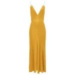 Gabriela Hearst Brigita Slip Maxi Dress in Golden Birch Silk Satin