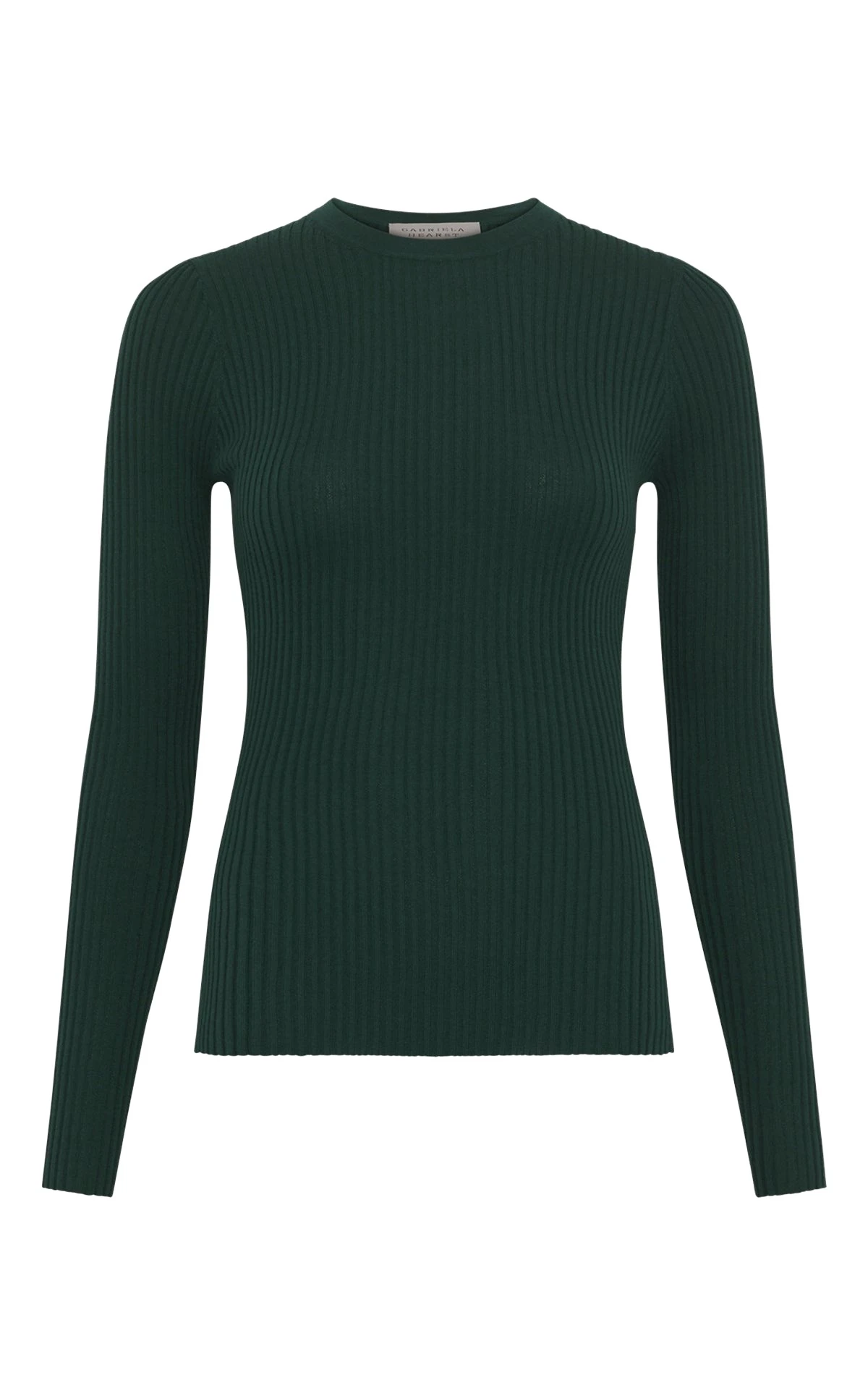 Gabriela Hearst Browning Knit Sweater in English Green Cashmere Silk