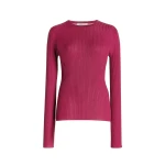 Gabriela Hearst Browning Knit Sweater in Fuchsia Cashmere Silk