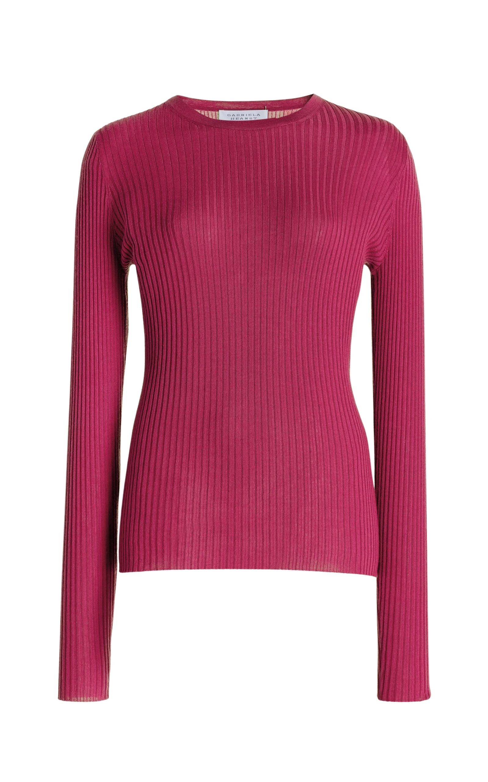 Gabriela Hearst Browning Knit Sweater in Fuchsia Cashmere Silk