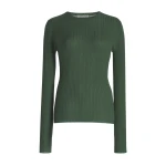 Gabriela Hearst Browning Knit Sweater in Olive Cashmere Silk