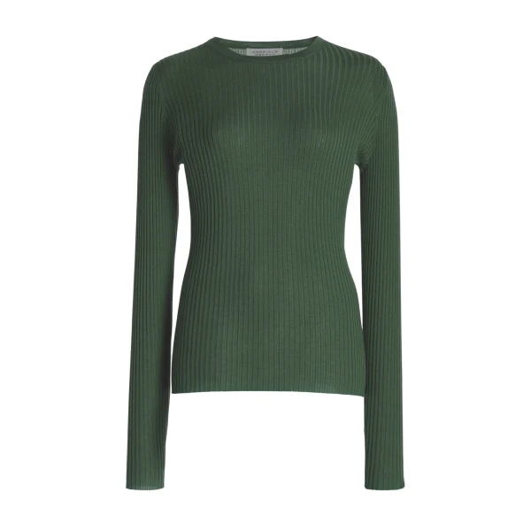 Gabriela Hearst Browning Knit Sweater in Olive Cashmere Silk