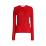 Gabriela Hearst Browning Knit Sweater in Scarlet Red Cashmere Silk